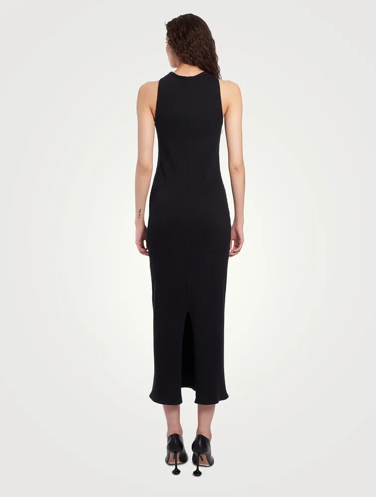 Rib-Knit Halter Dress