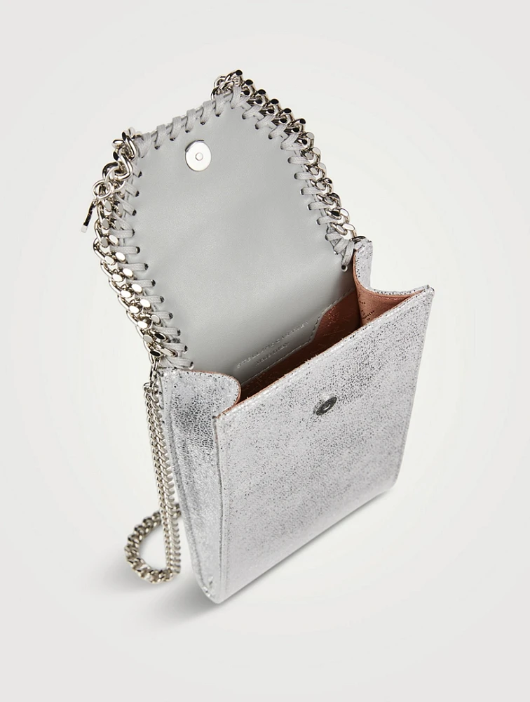 Falabella Metallic Crossbody Phone Pouch