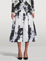 Pleated Midi Skirt Chiaroscuro Print