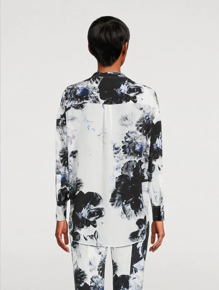 Crepe De Chine Shirt Chiaroscuro Print