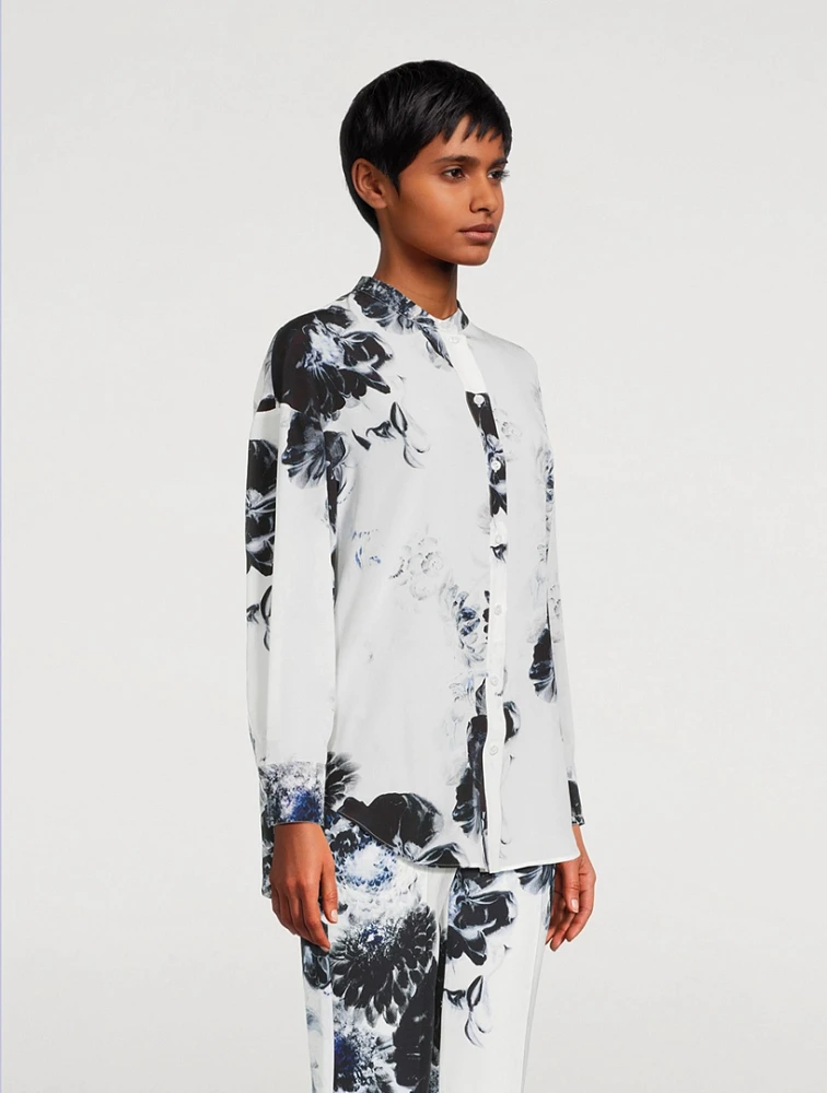 Crepe De Chine Shirt Chiaroscuro Print