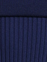 Off-The-Shoulder Rib-Knit Midi Dress