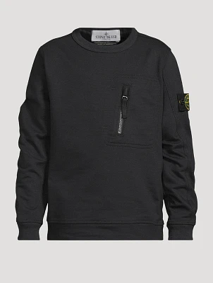 Stretch Cotton Sweatshirt With Zipper