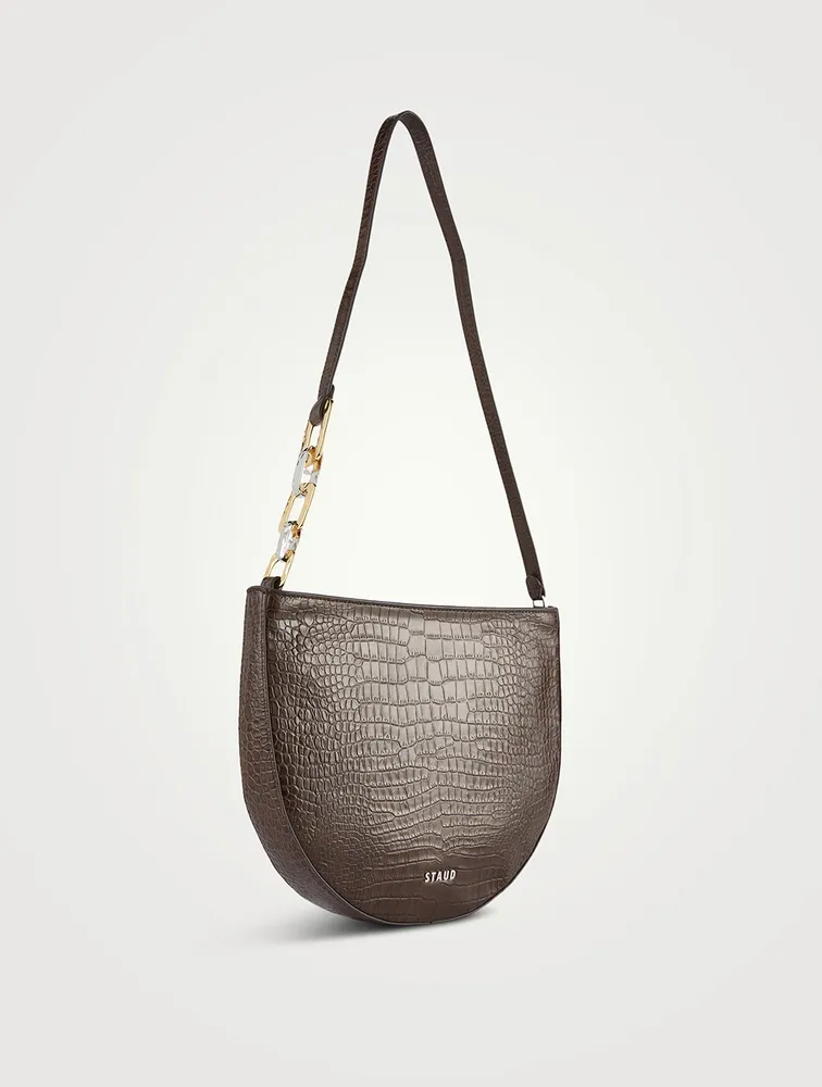 Colt Croc-Embossed Leather Shoulder Bag