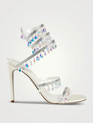 Chandelier Crystal Satin Stiletto Sandals
