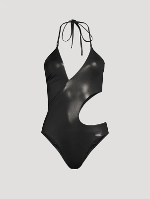 Greca Cut-Out One-Piece Swimsuit