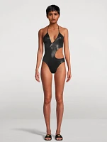 Greca Cut-Out One-Piece Swimsuit