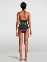 Greca Cut-Out One-Piece Swimsuit