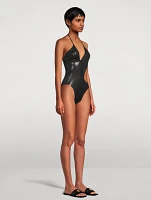 Greca Cut-Out One-Piece Swimsuit