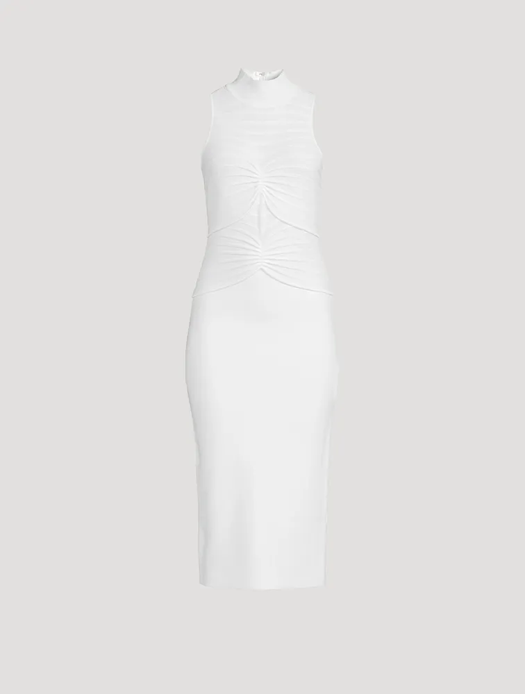 Textured Chenille Stripe Midi Dress
