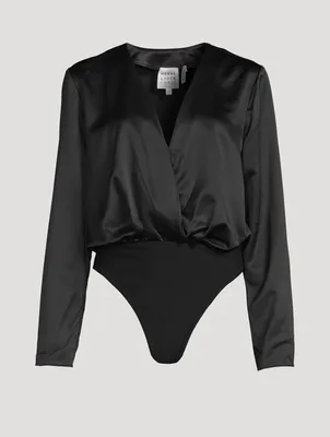 Wrap Satin Bodysuit