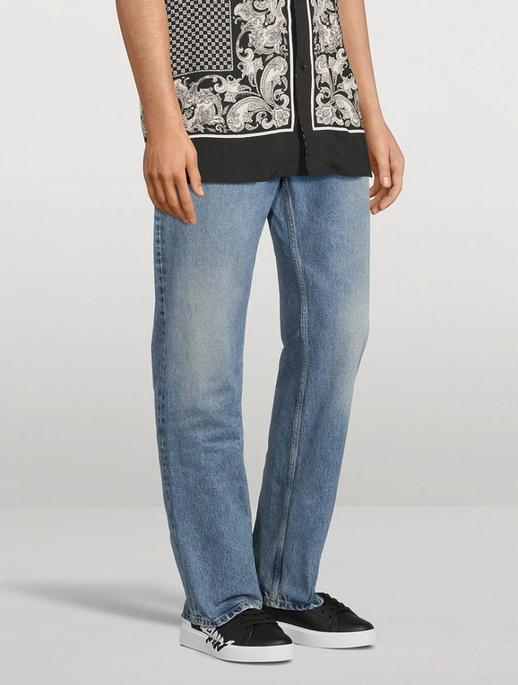 Cotton Straight-Leg Jeans