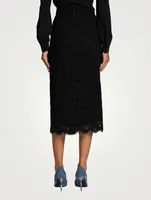Stretch Lace Midi Skirt