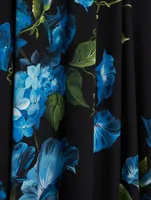 Silk Charmeuse Midi Dress In Floral Print