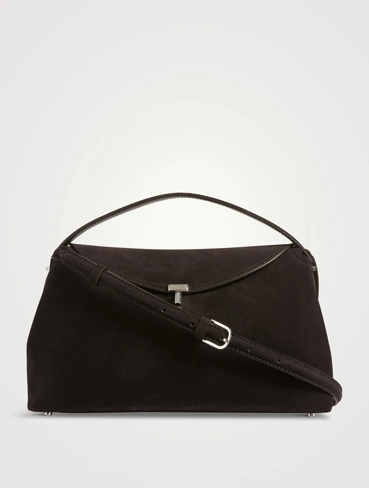 T-Lock Suede Top Handle Bag