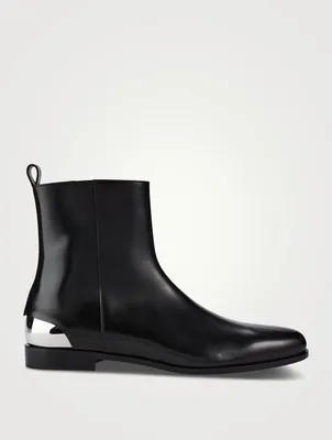 Leather Boots With Metal Trim
