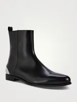 Leather Boots With Metal Trim