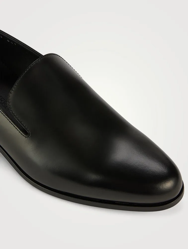Leather Loafers With Metal Trim