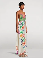 Star Maxi Dress Lotus Print