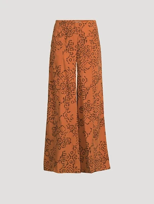 Baritono Printed Wide-Leg Pants