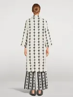 Linen Caftan Lounge Set Palm Stripe