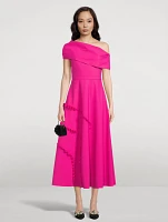 Riku Asymmetric Ruffled Midi Dress