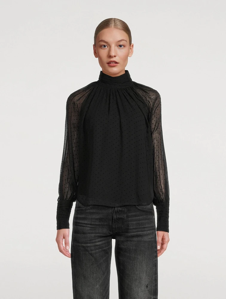 Lia Silk Long-Sleeve Top