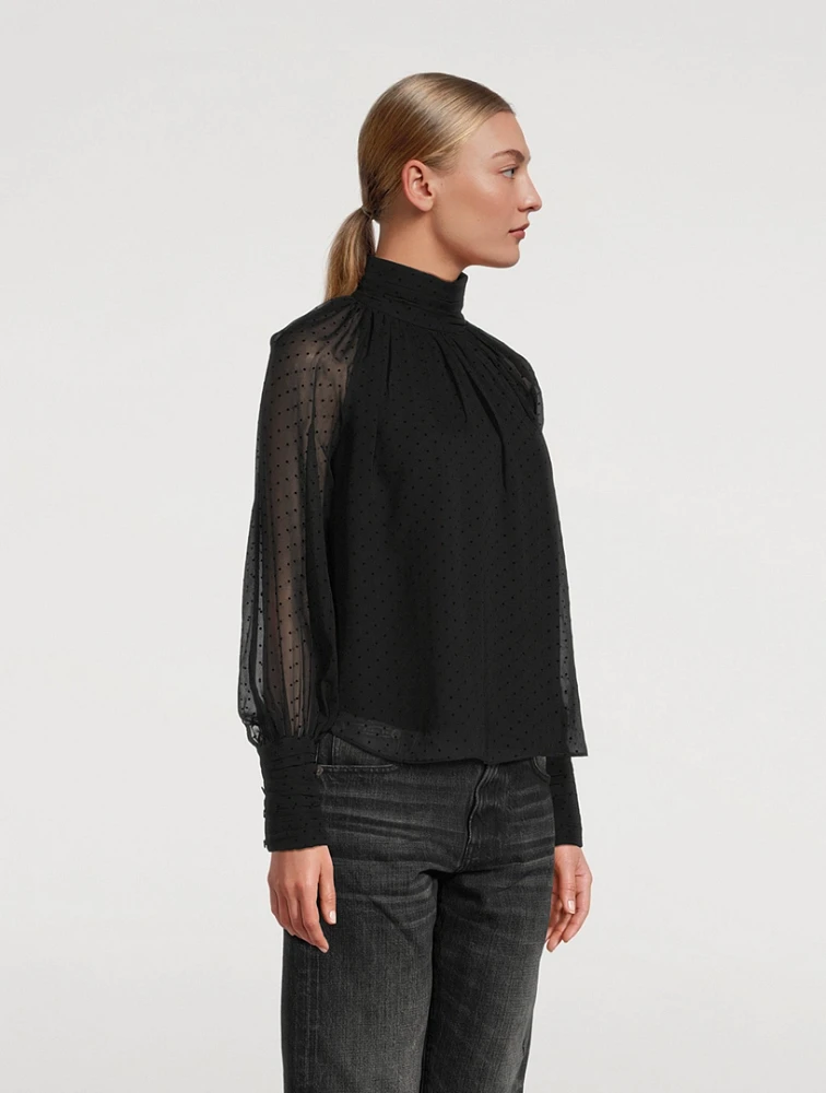 Lia Silk Long-Sleeve Top