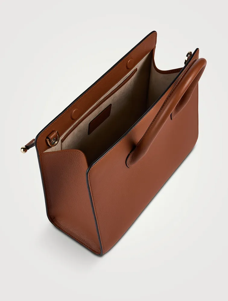 Midi Leather Tote Bag