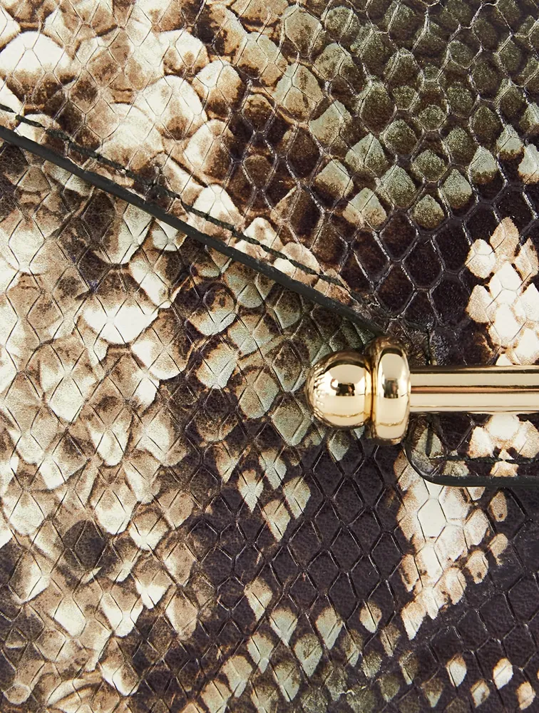 Multrees Snakeskin-Embossed Leather Chain Wallet