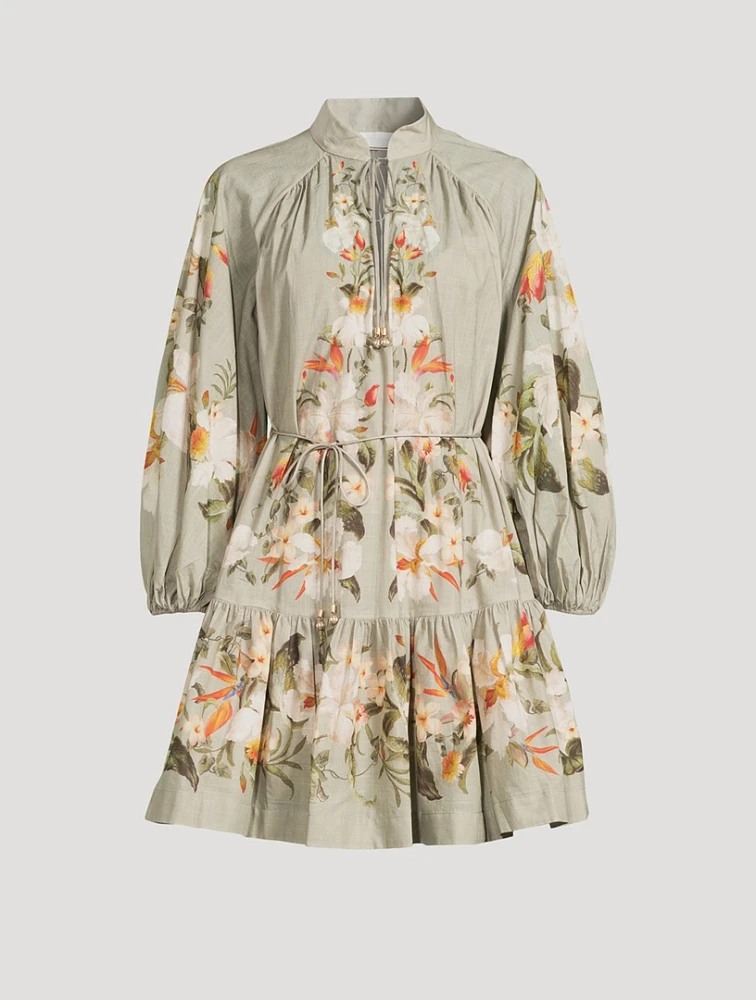 Lexi Puff-Sleeve Mini Dress Floral Print