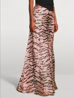 Matchmaker Bias Silk Skirt Tiger Stripe Print