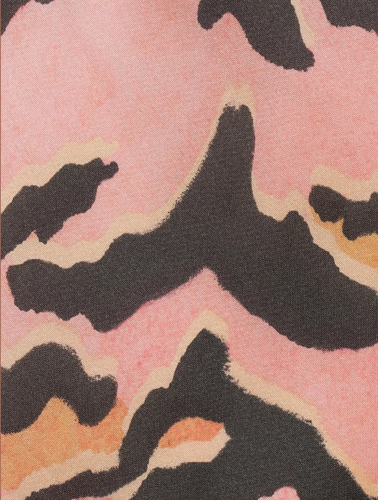 Matchmaker Bias Silk Skirt Tiger Stripe Print