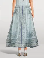 Matchmaker Linen And Silk Midi Skirt