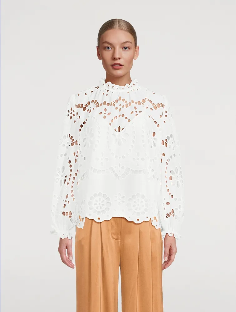 Lexi Embroidered Cotton Blouse