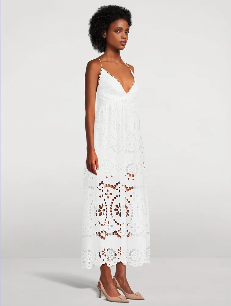 Lexi Embroidered Cotton Slip Dress