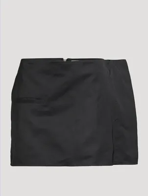 Side Panel Nylon Mini Skirt