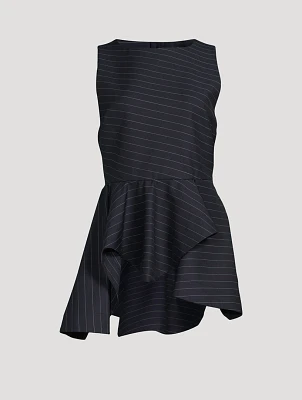 Peplum Top Pinstripe Print