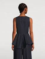 Peplum Top Pinstripe Print