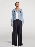 Wool-Blend Wide-Leg Pants With Side Panel