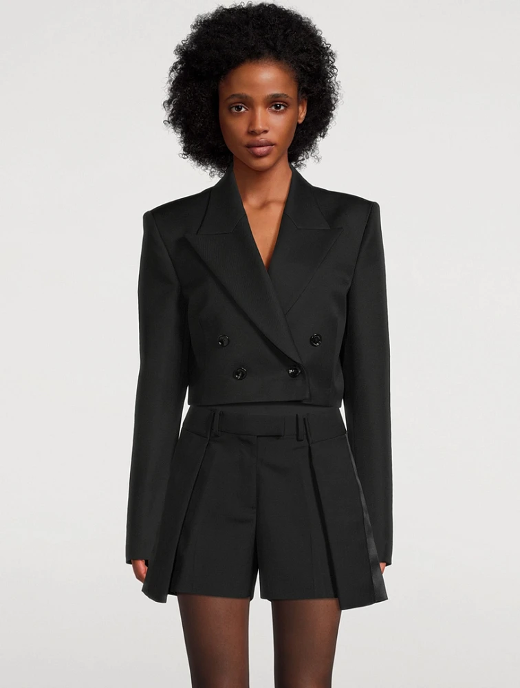 Cropped Double-Breasted Blazer