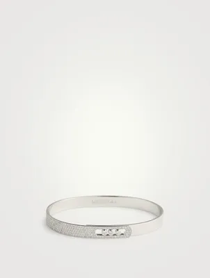 Move Noa 18K White Gold Pavé Bangle With Diamonds