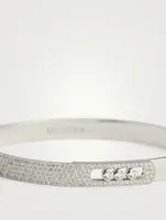 Move Noa 18K White Gold Pavé Bangle With Diamonds