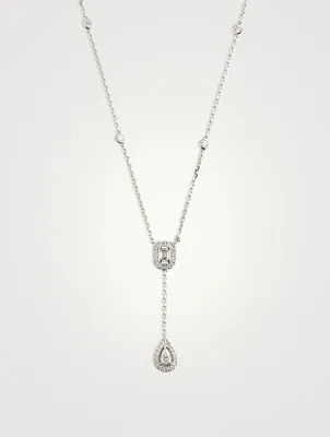 My Twin Tie 18K White Gold Necklace With Diamonds