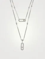 Move Uno 18K White Gold Necklace With Diamonds