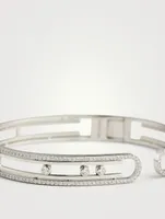 Move 10th 18K White Gold Bangle With Diamonds