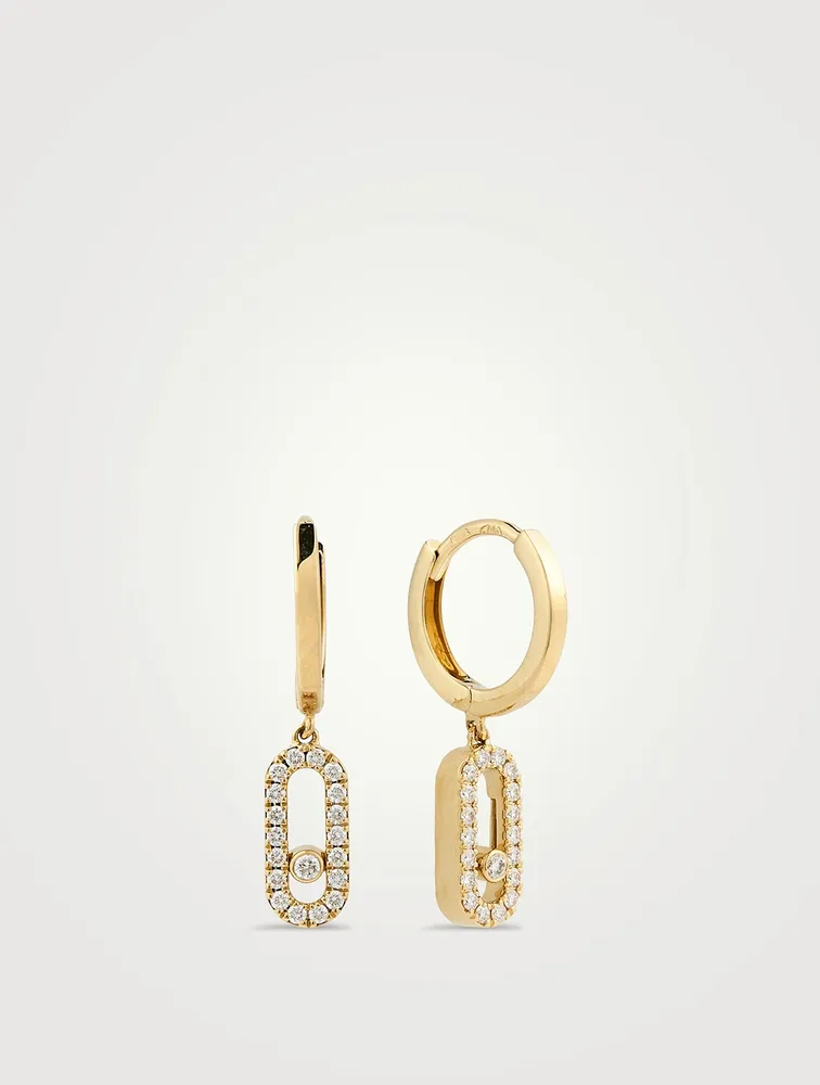 Move Uno 18K Gold Huggie Earrings With Diamonds