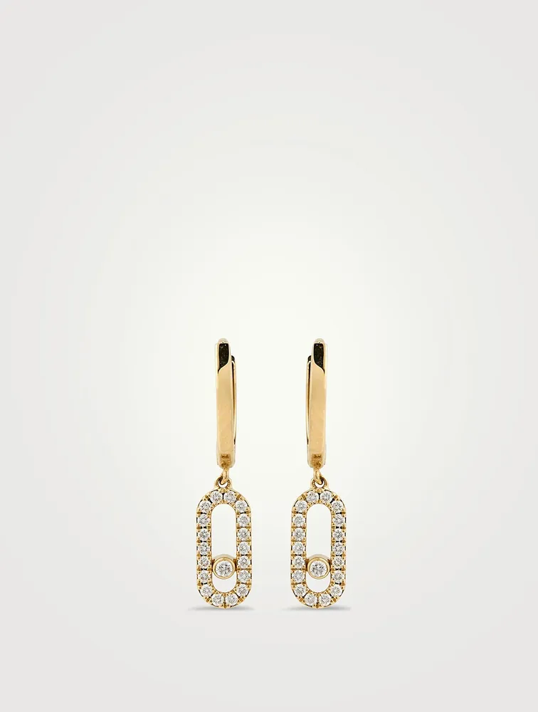 Move Uno 18K Gold Huggie Earrings With Diamonds