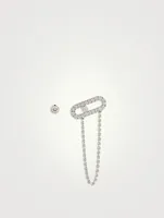 Move Uno 18K White Gold Chain And Stud Earrings With Diamonds