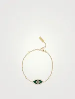 Lucky Eye 18K Gold Bracelet With Malachite And Diamonds